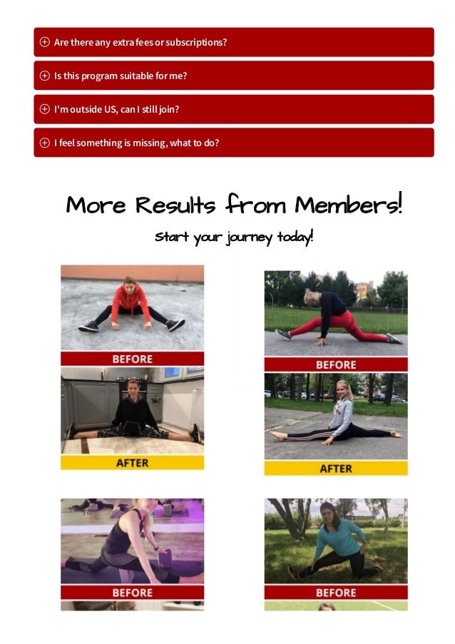 Are there any extra fees or subscriptions?
Is this program suitable for me?
I'm outside US, can I still join?
I feel something is missing, what to do?
More Results from Members!
Start your journey today!
 