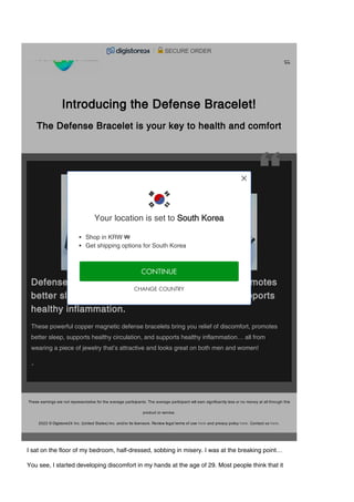 Introducing the Defense Bracelet!
The Defense Bracelet is your key to health and comfort
Defense Bracelet helped me soothe...