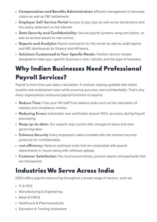 Payroll Outsourcing Services in Gurugram - EDPS | PDF