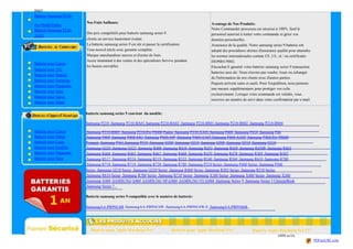 BS05
Batterie Samsung P210-
                          Nos Faits Saillants:                                                       Avantage de Nos Produits:
Pro P8400 Padou
Batterie Samsung P210-                                                                               Notre Commander processus est sécurisé à 100%. Seul le
                          Des prix compétitifs pour batterie samsung series 9.                       personnel autorisé à traiter votre commande et gérer vos
XA01
                          clients un service hautement évalué.                                       données personnelles.
                          La batterie samsung series 9 est sûr et passer la certification.           Assurance de la qualité. Notre samsung series 9 batterie ont
                          Tous nouvel artcle avec garantie complète.                                 adopté des procédures strictes d'assurance qualité pour atteindre
                          Marque marchandises neuves et d'usine de frais.                            les normes internationales comme CE, UL, et / ou certificatio
                          Accès instantané à des ventes et des spécialistes Servive pendant          ISO9001/9002.
Batterie pour Canon
                          les heures ouvrables                                                       Elecachat.fr garantir votre batterie samsung series 9 transaction
Batterie pour JVC
                                                                                                     batteries sera sûr. Nous n'avons pas vendre, louer ou échanger
Batterie pour Hitachi
                                                                                                     de l'information de nos clients avec d'autres parties.
Batterie pour Samsung
                                                                                                     Paquets arrivent sains et saufs. Pour l'expédition, nous prenons
Batterie pour Panasonic
                                                                                                     une mesure supplémentaire pour protéger vos colis
Batterie pour Sony
                                                                                                     exclusivement. Lorsque votre commande est validée, vous
Batterie pour Sanyo
                                                                                                     recevrez un numéro de suivi dans votre confirmation par e-mail.
Batterie pour Sharp

                          batterie samsung series 9 convient du modèle:

                          Samsung P210 ,Samsung P210-BA01,Samsung P210-BA02 ,Samsung P210-BS01,Samsung P210-BS02 ,Samsung P210-BS04

Batterie pour Canon       ,Samsung P210-BS05 ,Samsung P210-Pro P8400 Padou ,Samsung P210-XA01,Samsung P408 ,Samsung P410 ,Samsung P46
Batterie pour Nikon       ,Samsung P460 ,Samsung P460-44G ,Samsung P460-44P ,Samsung P460-AA01,Samsung P460-AA02 ,Samsung P460-Pro P8600
Batterie pour Casio       Pompeji ,Samsung P461,Samsung P510 ,Samsung Q208 ,Samsung Q210 ,Samsung Q308 ,Samsung Q310 ,Samsung Q318
Batterie pour Fujifilm    ,Samsung Q320 ,Samsung Q322 ,Samsung R408 ,Samsung R410 ,Samsung R453 ,Samsung R458 ,Samsung R458R ,Samsung R463
Batterie pour Panasonic   ,Samsung R464 ,Samsung R465 ,Samsung R467 ,Samsung R468 ,Samsung R470 ,Samsung R478 ,Samsung R505 ,Samsung R507
Batterie pour Sony        ,Samsung R517 ,Samsung R518 ,Samsung R519 ,Samsung R522 ,Samsung R540 ,Samsung R560 ,Samsung R610 ,Samsung R700
                          ,Samsung R710 ,Samsung R718 ,Samsung R720 ,Samsung R780 ,Samsung P210 Series ,Samsung P460 Series ,Samsung P560
                          Series ,Samsung Q210 Series ,Samsung Q320 Series ,Samsung R460 Series ,Samsung R505 Series ,Samsung R510 Series
                          ,Samsung R610 Series ,Samsung R700 Series ,Samsung R710 Series ,Samsung X360 Series ,Samsung X460 Series ,Samsung X360
                          ,Samsung X460 ,SAMSUNG Q460 ,SAMSUNG NP-Q460 ,SAMSUNG NT-Q460 ,Samsung Series 9 ,Samsung Series 5 ChromeBook
                          ,Samsung Series 7 ,

                          Batterie samsung series 9 compatible avec le numéro de batterie:

                          SamsungAA-PB9NC6B ,SamsungAA-PB9NC6W ,SamsungAA-PB9NC6W-E ,SamsungAA-PB9NS6B ,




                             Batterie pour Apple MacBook Pro                     Batterie pour Apple MacBook Pro               Batterie Apple MacBook Pro 17"
                                                                                                                                                6800 mAh
                                                                                                                                                                         PDFmyURL.com
 