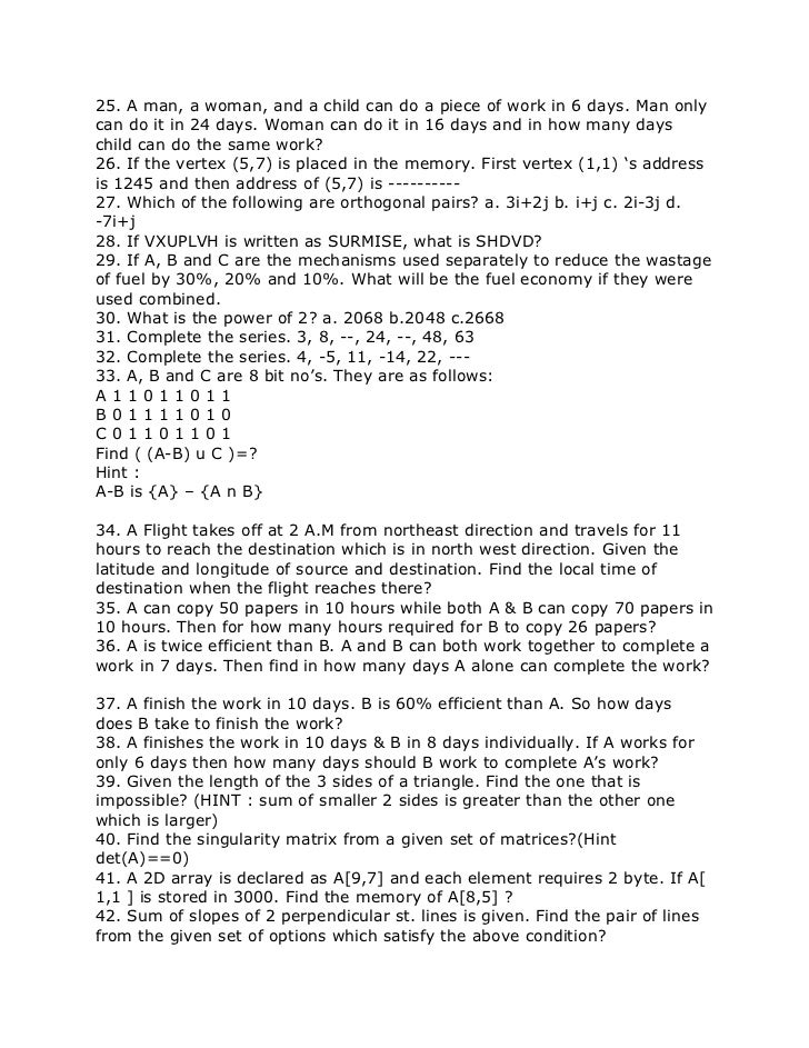 Written test paper of tcs