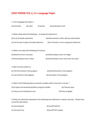 (Www.entrance exam.net)-tcs placement sample paper 2 | DOCX