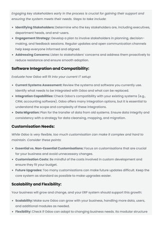 Best Practices & Tips for a Successful Odoo ERP Implementation | PDF