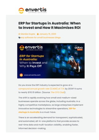 ERP for Startups in Australia: When to Invest and How It Maximises ROI ...