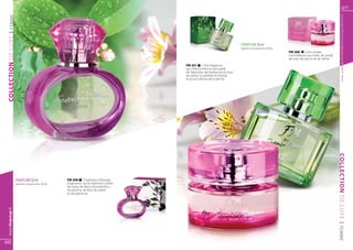 27




                                                                                                                                                                                                   Les produits FM sont tous fabriqués par FM GROUP World
  | FEMME
COLLECTION DE LUXE




                                                                                                                             PARFUM 50 ml 	
                                                                                                                             (parfum concentré à 20 %)
                                                                                                                                                         FM 289       | Une sonate
                                                                                                                                                         merveilleuse aux notes de santal,
                                                                                                                                                         de rose, de jasmin et de safran.
                                                                                      FM 351 | Une fragrance
                                                                                      qui s’étend entre la sensualité
                                                                                      de l’absinthe, de l’ambre et du bois
                                                                                      de santal, la subtilité du freesia
                                                                                      et la succulence de la pêche.




                                                                                                                                                                                             COLLECTION DE LUXE
                     PARFUM 50 ml 	              FM 298 | Explosion d’énergie
                     (parfum concentré à 20 %)   d’agrumes, suivie d’arômes subtils
                                                 de roses, de fleurs d’osmanthus,
                                                 de pivoine, de bois de santal
                                                 et de patchouli.
                                                                                                                                                          PARFUM 50 ml 	
                                                                                                                                                          (parfum concentré à 20 %)


                                                                                                                                                          55,20 €
  www.fmgroup.fr




                                                                                                                                                          1104,00 € /1 l

                                                                                                                                                          FM 289 | Wspaniała etiuda,




                                                                                                                                                                                             | FEMME
                                                                                                                                                          w której główne role przypadły
                                                                                                                                                          drzewu sandałowemu, róży,
                                                                                                                                                          jaśminowi i szafranowi.


26
 