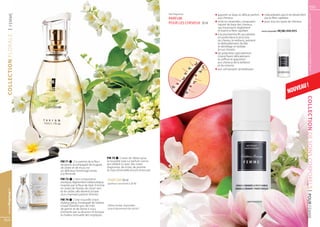 55
                                                                                                       Hair fragrance             q	apporte un beau et délicat parfum q	n’alourdissent pas et ne dessèchent




                                                                                                                                                                                                                            Les produits FM sont tous fabriqués par FM GROUP World
  | FEMME

                                                                                                       PARFUM                     	 aux cheveux                       	 pas la fibre capillaire
                                                                                                                                  q	riche en céramides, composant     q	pour tous les types de cheveux
                                                                                                       POUR LES CHEVEUX 50 ml 	   	 naturel de base des cheveux,
                                                                                                                                  	 qui nourrissent, régénèrent
                                                                                                                                  	 et lissent la fibre capillaire    senteurs disponibles FM | H81, H147, H173
                                                                                                                                  q	à la provitamine B5 qui pénètre
COLLECTION FLORALE



                                                                                                                                  	 en profondeur la structure
                                                                                                                                  	 du cheveu, le renforce, prévient
                                                                                                                                  	 le dédoublement, facilite
                                                                                                                                  	 le démêlage et hydrate
                                                                                                                                  	 le cuir chevelu
                                                                                                                                  q	les polymères spécialement
                                                                                                                                  	 choisis fixent délicatement
                                                                                                                                  	 la coiffure et apportent
                                                                                                                                  	 aux cheveux de la brillance
                                                                                                                                  	 et du volume
                                                                                                                                  q	aux composants antistatiques




                                                                                                                                                                                                    AU !
                                                                                                                                                                                               NOUVE




                                                                                                                                                                                                                  COLLECTION DE SOINS CORPORELS |
                                                                FM 75      | Lever de rideau pour
                     FM 71      | Ce poème de la fleur          la nouvelle rose. Le parfum connu
                     de jasmin, accompagné de muguet,           est célébré ici avec des notes
                     de cèdre et de musc est                    d’agrumes, de mûre, de pivoine
                     un délicieux hommage rendu                 et nous émerveille encore et encore.
                     à la féminité.
                     FM 72      | Une composition               PARFUM 50 ml 	
                     exotique, légèrement mélancolique,         (parfum concentré à 20 %)
                     inspirée par la fleur de tiaré. Enrichie
                     en notes de freesia, de citron vert
  www.fmgroup.fr




                     et de cèdre, elle devient la base
                     d’un charmant parfum féminin.




                                                                                                                                                                                                                   POUR FEMME
                     FM 74      | Une nouvelle vision
                     d’ylang-ylang. Enveloppé de l’arôme
                     chaud d’ambre gris, de miel,               Edition limitée. Disponibles
                     de jasmin et de résine il nous             jusqu’à épuisement des stocks !
                     enchante par sa douceur et évoque
                     la chaleur sensuelle des tropiques.
54
 