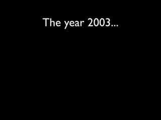 The year 2003...
 