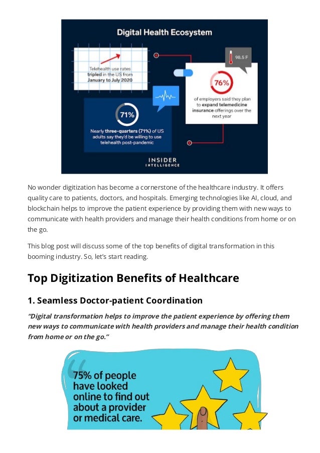 Top Benefits of Digital Transformation in Healthcare Industry | PDF