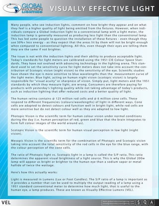 V I S UA L LY E F F E C T I V E L I G H T




VEL                       w w w. g l o b a l i n d u c t i o n l i g h t i n g . c o m
                          info@globalinductionlighting.com                                   S Q A
                                                                                         costs analysis   estimates   expert help
 