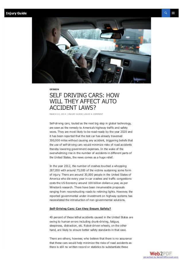 Self Driving Cars How Will they Affect Auto Accident Laws?