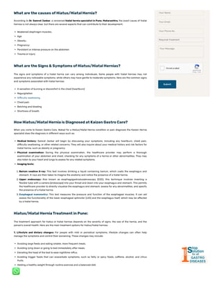 Hiatus/Hiatal Hernia Treatment in Pune- Kaizen Gastro Care | PDF