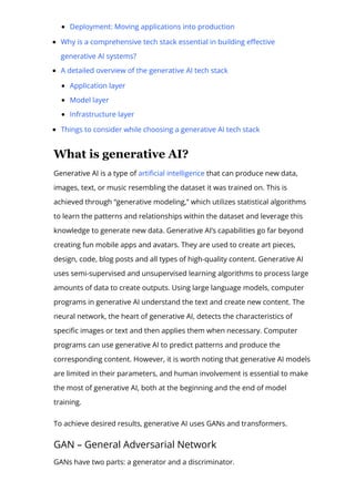 Generative AI: A Comprehensive Tech Stack Breakdown | PDF | Computing ...