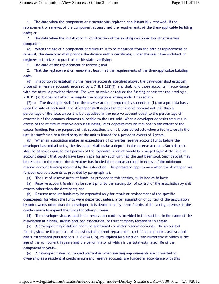 Florida Statute Chapter 718