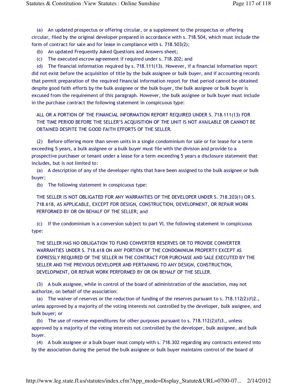 Florida Statute Chapter 718