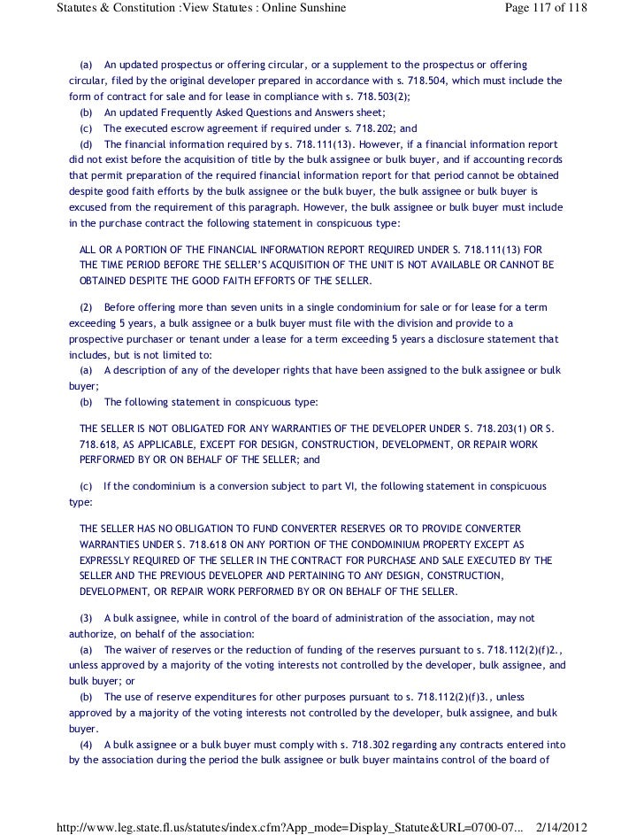 Florida Statute Chapter 718