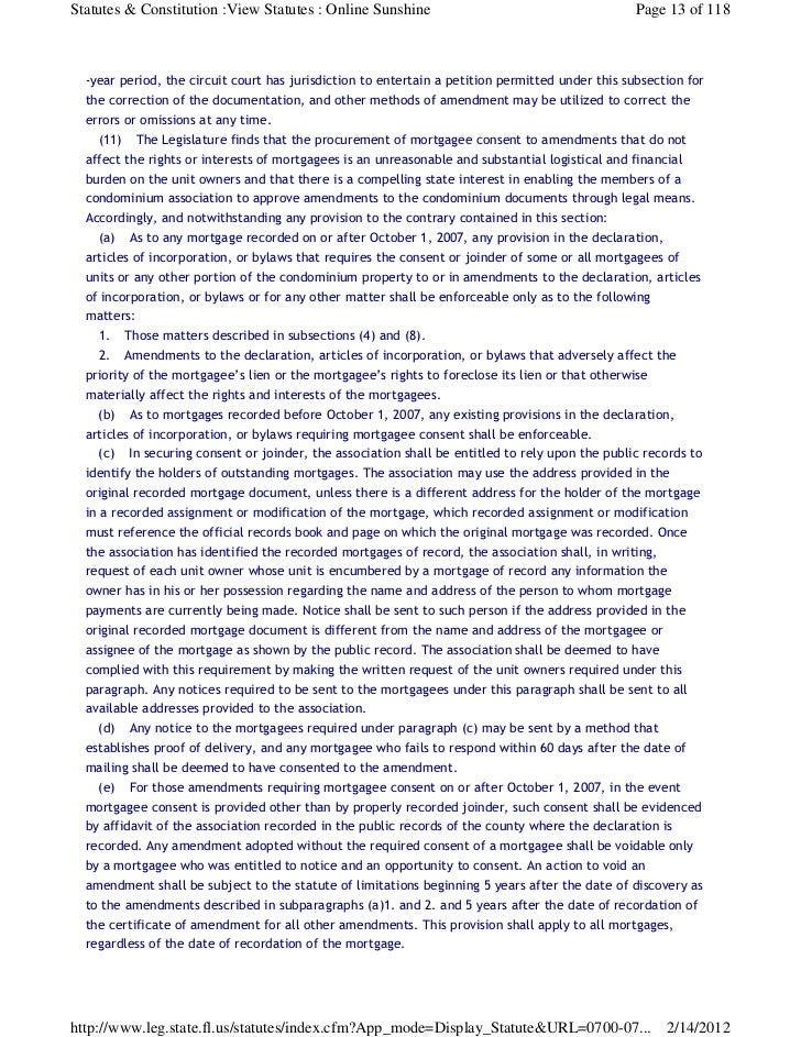 Florida Statute Chapter 718