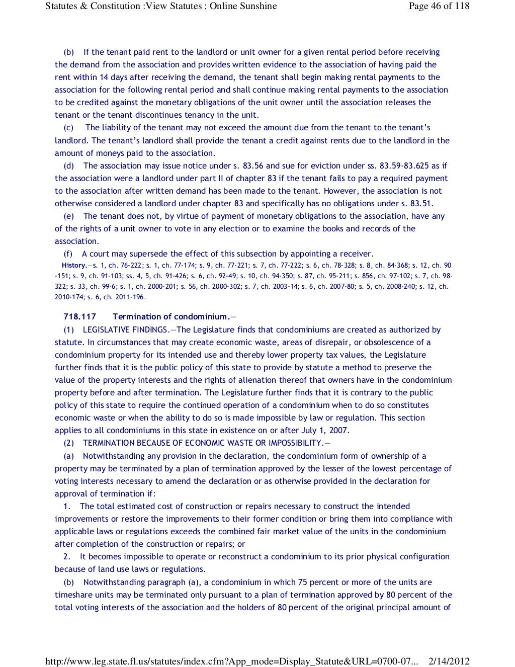 Florida Statute Chapter 718
