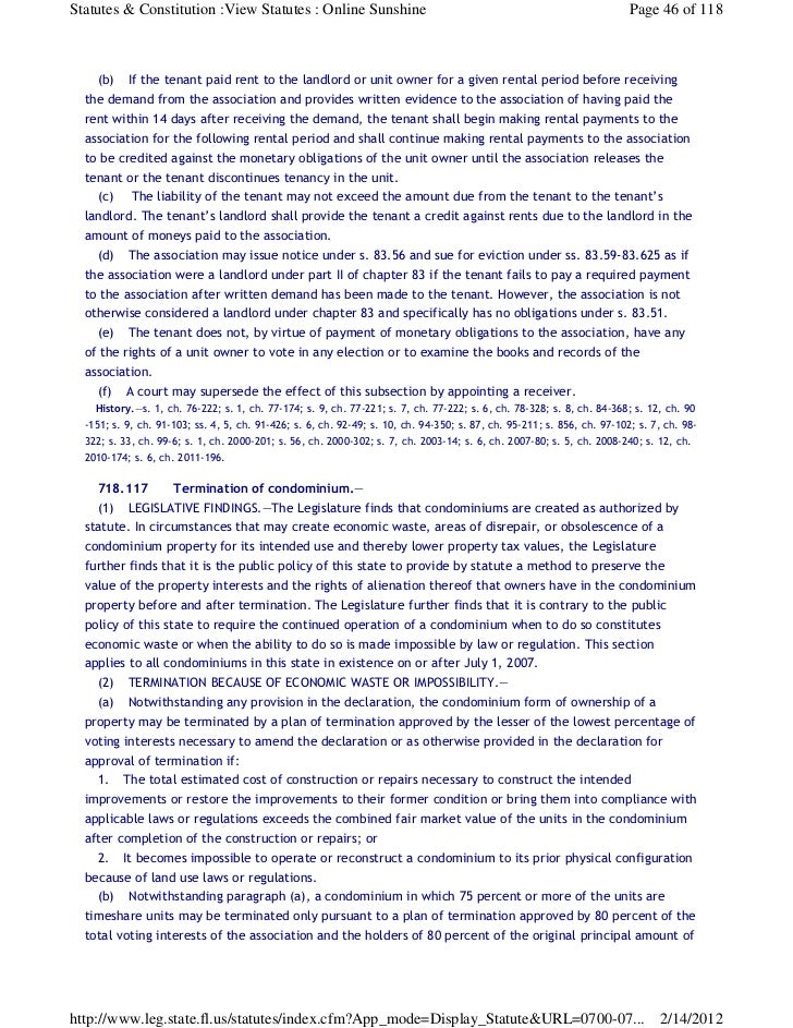 Florida Statute Chapter 718