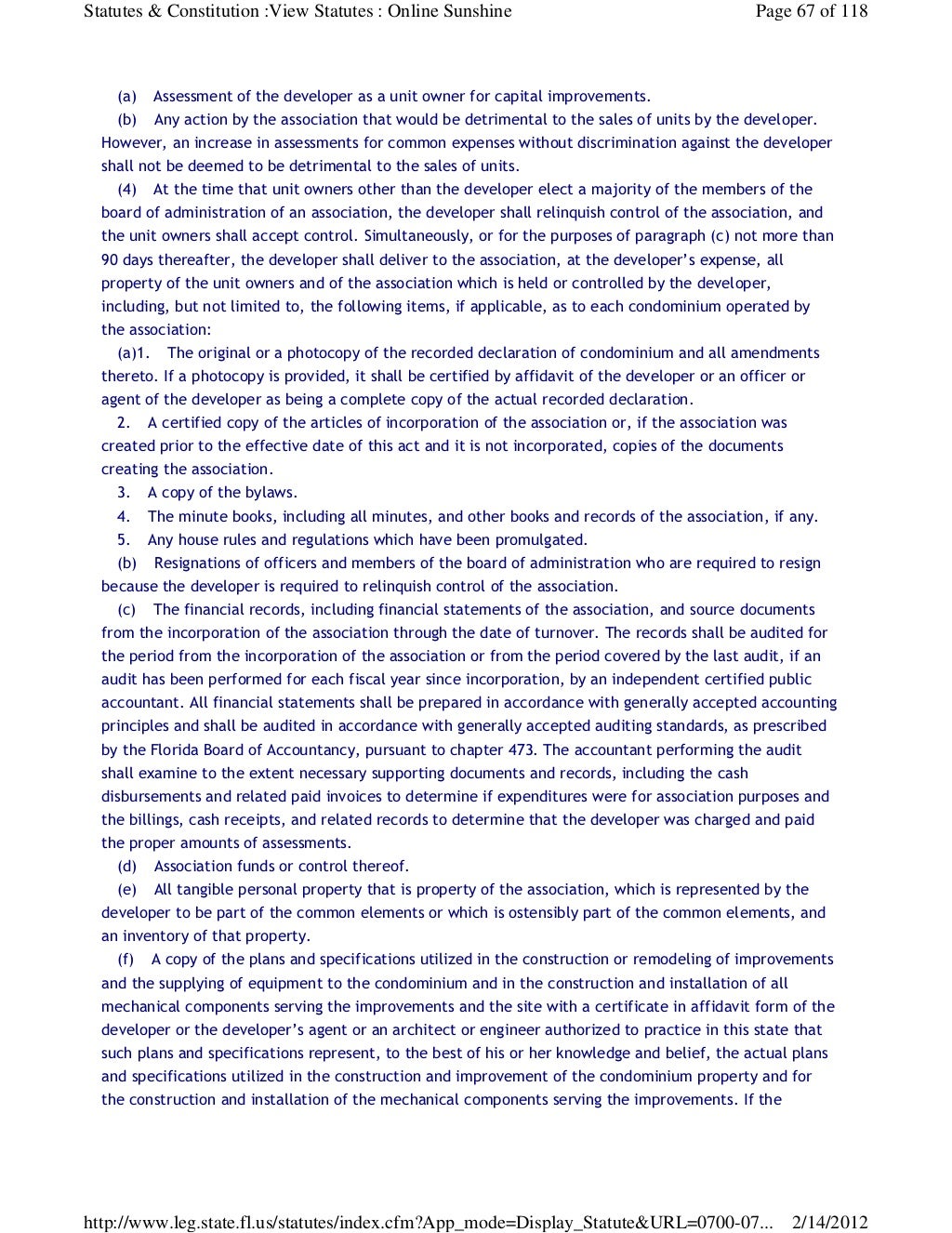 Florida Statute Chapter 718