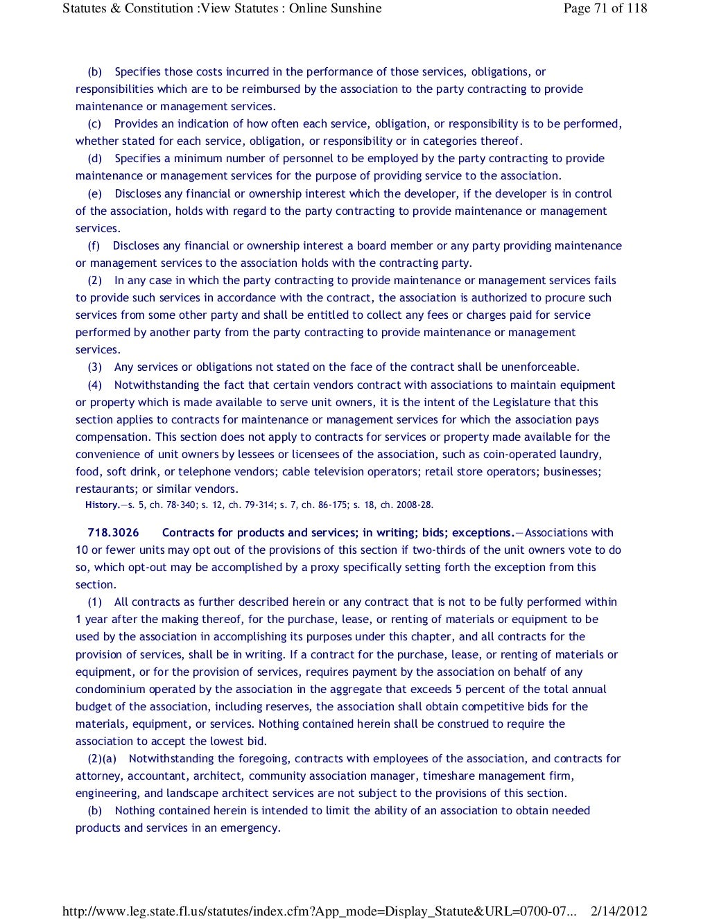 Florida Statute Chapter 718