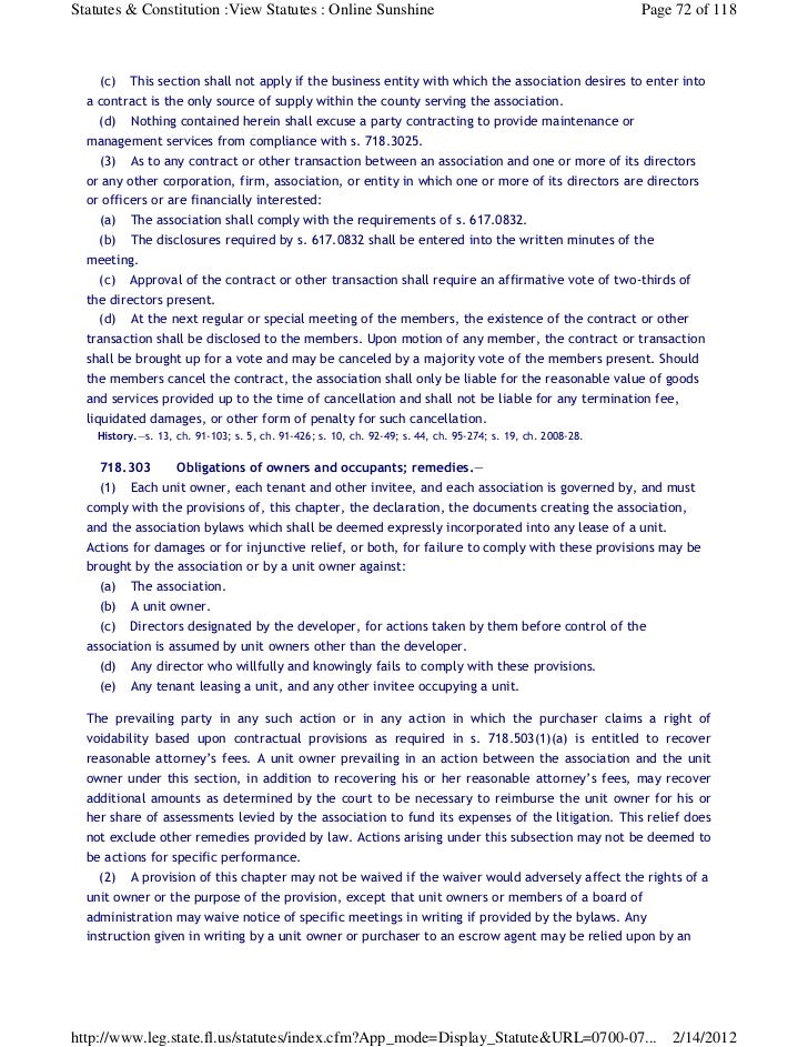 Florida Statute Chapter 718