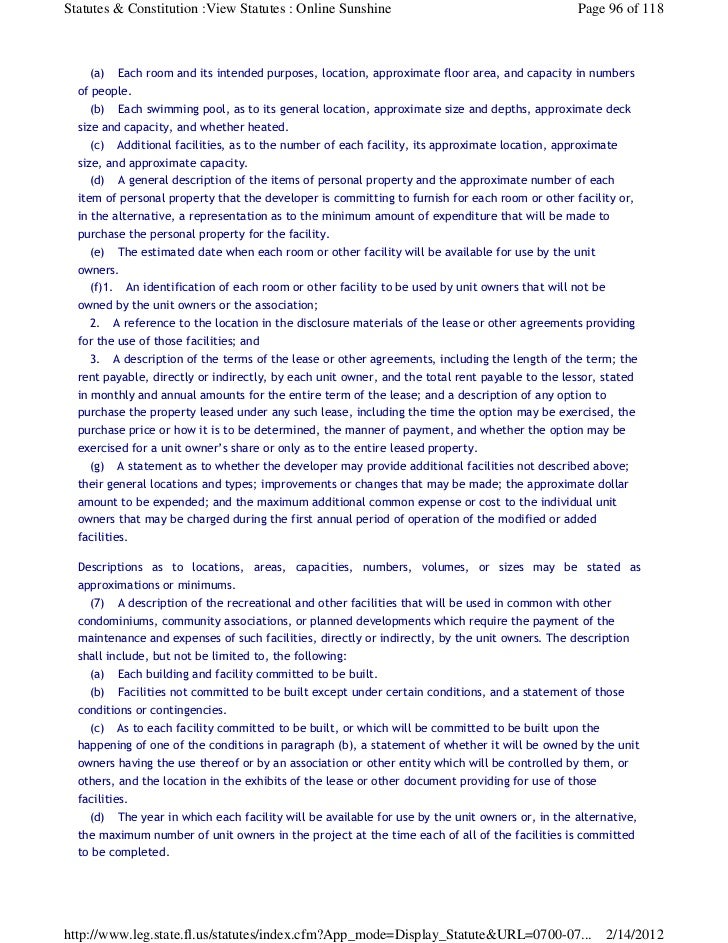 Florida Statute Chapter 718