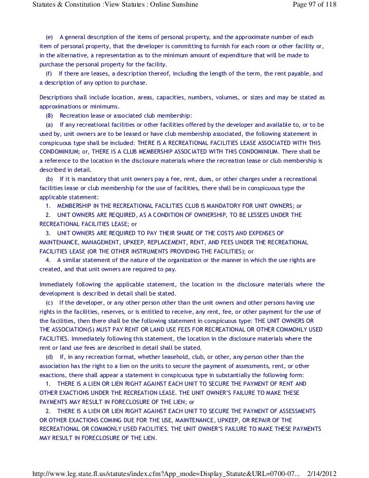 Florida Statute Chapter 718