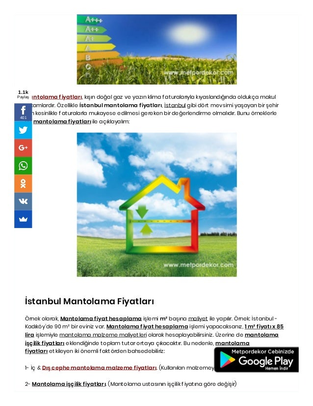 Www Metpordekor Com Blog 393 Mantolama Metrekare M2 Birim Fiyatlari H