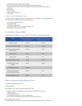 MBBS in Russia for Indian Students 2024-25 | PDF