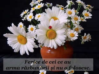 Ferice de cei ce au
arma răzbunării şi nu o folosesc.
 