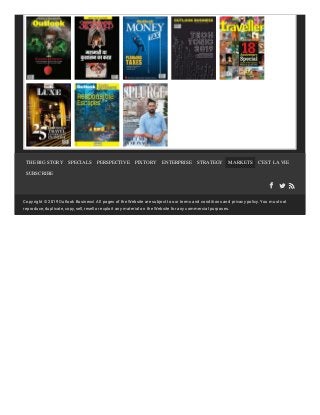 THE BIG STORY SPECIALS PERSPECTIVE PIXTORY ENTERPRISE STRATEGY MARKETS C'EST LA VIE
SUBSCRIBE
Copyright © 2019 Outlook Business!. All pages of the Website are subject to our terms and conditions and privacy policy. You must not
reproduce, duplicate, copy, sell, resell or exploit any material on the Website for any commercial purposes.
 