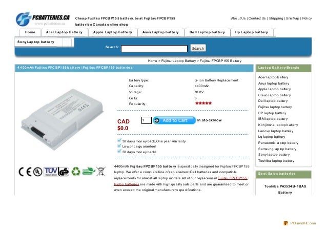 Fujitsu Fpcbp155 Battery Replacement In Stock On Pcbatteries Ca