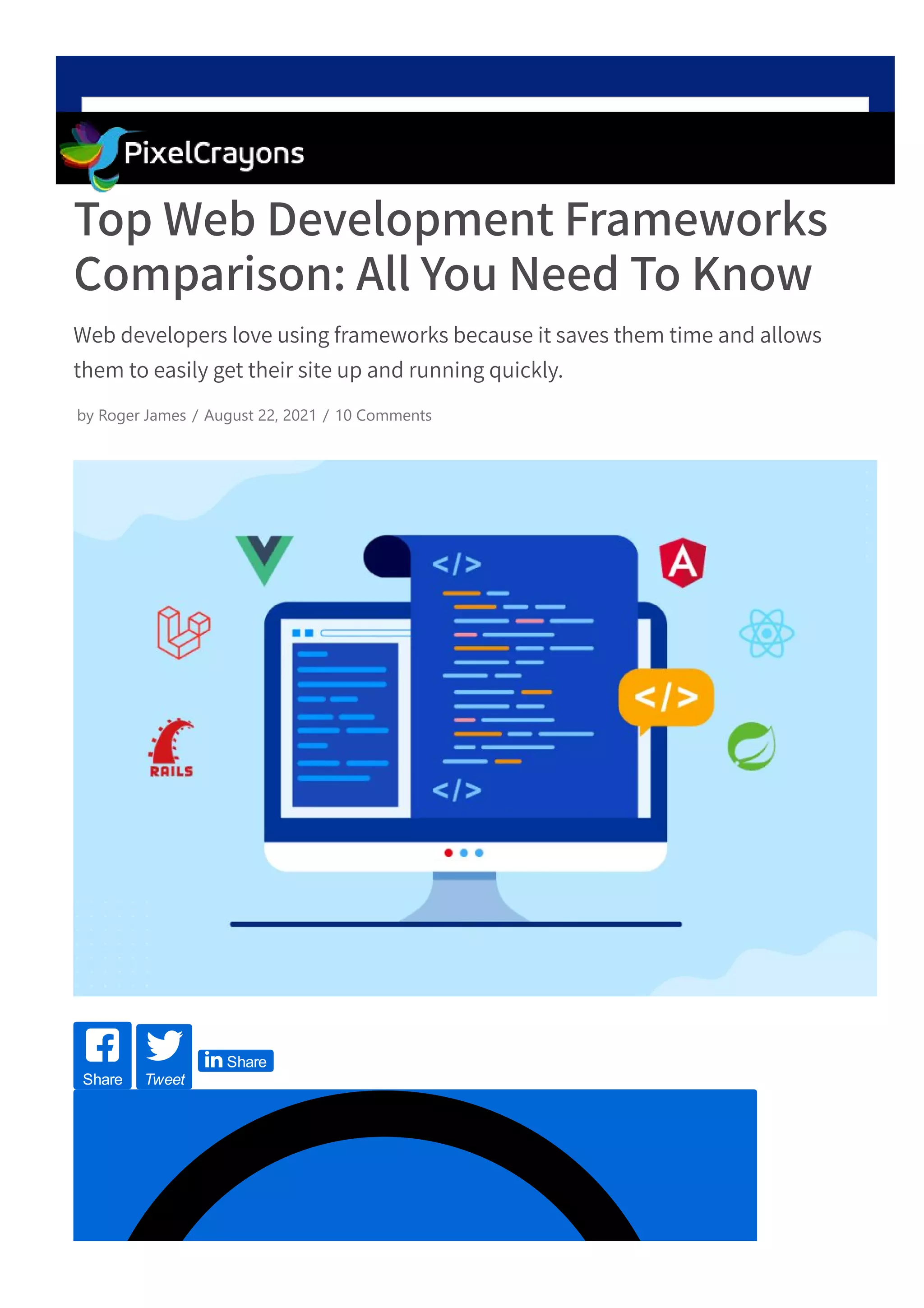 Top Web Development Frameworks Comparison: All You Need To Know | PDF