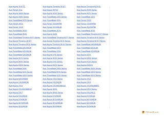 Acer Aspire 18 10 TZ                    Acer Aspire Timeline 18 10 T            Acer Aspire Timeline AS1410
Acer Ferrari One                        Acer Aspire 5570 Z                      Acer Aspire 30 50 Series
Acer Aspire 36 8 0 Series               Acer Aspire 50 50 Series                Acer Aspire 5570 Series
Acer Aspire 558 0 Series                Acer TravelMate 248 0 Series            Acer TravelMate 326 2
Acer TravelMate 3270 Series             Acer TravelMate 4310                    Acer Ferrari 10 0 0
Acer Ferrari 10 0 3                     Acer Ferrari 10 0 3WTMi                 Acer Ferrari 10 0 4WTMi
Acer Ferrari 10 0 5                     Acer Ferrari 10 0 5WLMi                 Acer Ferrari 10 0 5WTMi
Acer TravelMate 30 0 0                  Acer TravelMate 30 10                   Acer TravelMate 30 30
Acer TravelMate 30 40                   Acer Aspire 39 35                       Acer TravelMate Timeline 8 371 Series
Acer TravelMate Timeline 8 471 Series   Acer TravelMate Timeline 8 571 Series   Acer Aspire Timeline 38 10 Series
Acer Aspire Timeline 38 10 T            Acer Aspire Timeline 48 10 Series       Acer Aspire Timeline 48 10 T Series
Acer Aspire Timeline 58 10 Series       Acer Aspire Timeline 58 10 T Series     Acer TravelMate 249 3NWLMi
Acer TravelMate 249 3WLMi               Acer TravelMate 420 0                   Acer TravelMate 420 2LMi
Acer TravelMate 420 2WLMi               Acer TravelMate 4230                    Acer TravelMate 4233WLMi
Acer TravelMate 428 3WLMi               Acer Aspire 5110 Series                 Acer Aspire 5515
Acer Aspire 56 10 Series                Acer Aspire 56 30 Series                Acer Aspire 56 50 Series
Acer Aspire 56 8 0 Series               Acer Aspire 9 110 Series                Acer Aspire 9 120 Series
Acer Aspire 9 8 0 0 Series              Acer Aspire 9 8 10 Series               Acer Aspire 9 9 20 G
Acer TravelMate 2450                    Acer TravelMate 249 0 Series            Acer TravelMate 39 0 0 Series
Acer TravelMate 5210 Series             Acer TravelMate 5510 Series             Acer TravelMate 426 0 Series
Acer TravelMate 428 0 Series            Acer TravelMate 4230 Series             Acer TravelMate 420 0 Series
Acer Aspire 9 50 4WSMi                  Acer Aspire 310 0 Series                Acer Aspire 310 2
Acer Aspire 310 2NWLMi                  Acer Aspire 310 2WLMi                   Acer Aspire 310 3
Acer Aspire 310 4                       Acer Aspire 310 4WLMiB120               Acer Aspire 310 4WLMiB8 0
Acer Aspire 310 4WLMiB8 0 F             Acer Aspire 36 9 0                      Acer Aspire 510 0 Series
Acer Aspire 510 1                       Acer Aspire 36 9 0 Series               Acer Aspire 510 2WLCi
Acer Aspire 510 2WLMi                   Acer Aspire 5112WLMi                    Acer Aspire 5113WLMi
Acer Aspire 5114WLMi                    Acer Aspire 56 10 AWLMi                 Acer Aspire 56 11AWLMi
Acer Aspire 56 11ZWLMi                  Acer Aspire 56 12AWLMi                  Acer Aspire 56 12WLMi
Acer Aspire 56 32WLMi                   Acer Aspire 56 33WLMi                   Acer Aspire 56 34WLMi


                                                                                                                        PDFmyURL.com
 