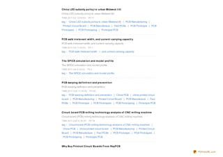 China LED subsidy po licy t o urban Midwe st t ilt
China LED subsidy po licy to urban Midwest tilt
TIME:20 11-3-2 12:0 4:0 0    PV:11

tag： China LED subsidy po licy to urban Midwest tilt | PCB Manufacturing |
 Printed Circuit Bo ard | PCB Manufacture | Fast PCBs | PCB Pro to type | PCB
Pro to types | PCB Pro to typing | Pro to type PCB


PCB walk irre le vant widt h, and curre nt -carrying capacit y
PCB walk irrelevant width, and current-carrying capacity
TIME:20 11-3-9 11:52:0 0     PV:1

tag： PCB walk irrelevant width | and current-carrying capacity


T he SPICE sim ulat io n and m o de l pro f ile
The SPICE simulatio n and mo del pro file
TIME:20 11-3-8 9 :33:0 0     PV:2
tag： The SPICE simulatio n and mo del pro file


PCB warping de f init io n and pre ve nt io n
PCB warping definitio n and preventio n
TIME:20 11-3-29 11:18 :0 0    PV:30
tag： PCB warping definitio n and preventio n | China PCB | china printed circuit
bo ard | PCB Manufacturing | Printed Circuit Bo ard | PCB Manufacture | Fast
PCBs | PCB Pro to type | PCB Pro to types | PCB Pro to typing | Pro to type PCB


Circuit bo ard PCB m illing t e chno lo gy analysis o f CNC m illing m achine
Circuit bo ard (PCB) milling techno lo gy analysis o f CNC milling machine
TIME:20 11-3-30 9 :16 :0 0    PV:19
tag： Circuit bo ard (PCB) milling techno lo gy analysis o f CNC milling machine |
 China PCB | china printed circuit bo ard | PCB Manufacturing | Printed Circuit
Bo ard | PCB Manufacture | Fast PCBs | PCB Pro to type | PCB Pro to types |
 PCB Pro to typing | Pro to type PCB


Why Buy Print e d Circuit Bo ards Fro m RayPCB

                                                                                    PDFmyURL.com
 