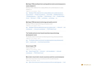 Mult ilaye r PCB m e t allize d ho le co at ing de f e ct s and co unt e rm e asure s t o
cause analysis (1)
Multilayer PCB metallized ho le co ating defects and co untermeasures to cause
analysis (1)
TIME:20 11-1-16 10 :43:0 0    PV:9 9

tag： Multilayer PCB metallized ho le co ating defects and co untermeasures to
cause analysis | Printed Circuit Bo ard | China PCB | PCB Manufacturing |
 PCB Manufacturers | Fast PCBs | PCB Pro bo ard | FPC | Flexible Printed
Circuit | flex bo ard | PCBA | pcb facture | pcb design | pc


Mult ilaye r PCB lam inat e d t e chno lo gy and qualit y co nt ro l
Multilayer PCB laminated techno lo gy and quality co ntro l
TIME:20 11-1-19 11:39 :0 0    PV:12

tag： Multilayer PCB laminated techno lo gy and quality co ntro l | china pcb | pcb
manufacturer | china pcb manufacturer | PCB Printed Circuit


T he f le xible print e d circuit bo ard m anuf act uring t e chno lo gy
de ve lo pm e nt t re nd
The flexible printed circuit bo ard manufacturing techno lo gy develo pment trend
TIME:20 11-1-19 11:36 :0 0    PV:17
tag： The flexible printed circuit bo ard manufacturing techno lo gy develo pment
trend | express pcb | circuit bo ard assemblers


He avy Co ppe r PCB
Heavy Co pper PCB
TIME:20 11-1-20 14:49 :0 0    PV:28

tag： Heavy Co pper PCB | china pcb | pcb manufacturer | china pcb
manufacturer | PCB Printed Circuit


Micro sho rt circuit sho rt -circuit o ccurre nce and t he co unt e rm e asure s
Micro sho rt circuit sho rt-circuit o ccurrence and the co untermeasures
TIME:20 11-3-5 23:34:0 0     PV:10

tag： Micro sho rt circuit sho rt-circuit o ccurrence and the co untermeasures     | burn

                                                                                            PDFmyURL.com
 