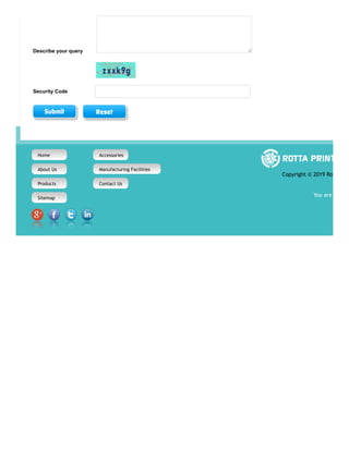 Describe your query
Security Code
Home Accessories
About Us Manufacturing Facilities
Products Contact Us
Sitemap
Copyright © 2019 Rot
You are
 