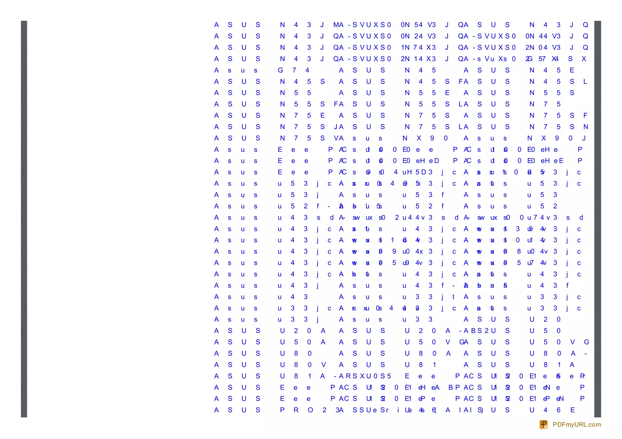 A   S   U   S   N   4   3           J       MA - S V U X S 0          0 N 5 4 V3             J       QA     S    U    S         N    4   3           J       Q       -           0
A   S   U   S   N   4   3           J       QA - S V U X S 0          0 N 2 4 V3             J       QA - S V U X S 0          0 N 4 4 V3            J       Q       -           V
A   S   U   S   N   4   3           J       QA - S V U X S 0          1N 7 4 X 3             J       QA - S V U X S 0          2 N 0 4 V3            J       Q       -           V
A   S   U   S   N   4   3           J       QA - S V U X S 0          2N 1 4 X 3             J       QA - s V u X s 0          2 57 X4
                                                                                                                               G                     S       X
A   s   u   s   G   7   4                     A    S   U     S         N    4    5                     A    S    U    S         N    4   5           E
A   S   U   S   N   4   5           S         A    S   U     S         N    4    5           S        FA    S    U    S         N    4   5           S       L
A   S   U   S   N   5   5                     A    S   U     S         N    5    5           E         A    S    U    S         N    5   5           S
A   S   U   S   N   5   5           S        FA    S   U     S         N    5    5           S        LA    S    U    S         N    7   5
A   S   U   S   N   7   5           E         A    S   U     S         N    7    5           S         A    S    U    S         N    7   5           S       F
A   S   U   S   N   7   5           S        JA    S   U     S         N    7    5           S        LA    S    U    S         N    7   5           S       N
A   S   U   S   N   7   5           S        VA    s   u    s          N    X    9           0         A    s    u    s        N    X    9           0       J       Q
A   s   u   s   E   e   e               P A s
                                           C           u
                                                       1    s
                                                            0    0 E0 e          e                P A s
                                                                                                     C           u
                                                                                                                 1    s
                                                                                                                      0   0 E0 e H e                     P       C                   1
A   s   u   s   E   e   e               P A s
                                           C           u
                                                       1    s
                                                            0    0 E0 e H e D                     P A s
                                                                                                     C           u
                                                                                                                 1    s
                                                                                                                      0   0 E0 e H e E                   P       C                   9
A   s   u   s   E   e   e               P A s
                                           C           u
                                                       9    s0       4 uH 5 D 3          j       c     A
                                                                                                       -    x
                                                                                                            s    x
                                                                                                                 u    1
                                                                                                                      s   0    u
                                                                                                                               8    5
                                                                                                                                    v    3       j       c       -           x       x
A   s   u   s   u   5   3       j       c     A
                                              -    x
                                                   s   x
                                                       u    0
                                                            s    4     u
                                                                       9    5
                                                                            x    3       j       c     A
                                                                                                       -    a
                                                                                                            s    1
                                                                                                                 u    s        u    5    3       j       c
A   s   u   s   u   5   3       j             A    s   u    s          u    5    3       f             A    s    u    s        u    5    3
A   s   u   s   u   5   2       f       -     A
                                              b    s
                                                   b   u
                                                       l    5s         u    5    2       f             A    s    u    s        u    5    2
A   s   u   s   u   4   3       s           d A-   sw ux s0          2 u4 4v 3           s           d A-   sw ux s0          0 u7 4v 3          s       d
A   s   u   s   u   4   3       j       c     A
                                              -    x
                                                   s   1
                                                       u    s          u    4    3       j       c     A
                                                                                                       -    w
                                                                                                            s    u
                                                                                                                 x    s
                                                                                                                      1   3    u
                                                                                                                               9    4v   3       j       c       -           w       x
A   s   u   s   u   4   3       j       c     A
                                              -    w
                                                   s   u
                                                       x    s
                                                            1    1     u
                                                                       8    4
                                                                            v    3       j       c     A
                                                                                                       -    w
                                                                                                            s    u
                                                                                                                 x    s
                                                                                                                      1   0    u1   4
                                                                                                                                    v    3       j       c       -           w       x
A   s   u   s   u   4   3       j       c     A
                                              -    w
                                                   s   u
                                                       x    s
                                                            0    9 u0 4 x 3              j       c     A
                                                                                                       -    w
                                                                                                            s    u
                                                                                                                 x    s
                                                                                                                      0   8 u0 4 v 3             j       c       -           w       x
A   s   u   s   u   4   3       j       c     A
                                              -    w
                                                   s   u
                                                       x    s
                                                            0    5 u9 4v 3               j       c     A
                                                                                                       -    w
                                                                                                            s    u
                                                                                                                 x    s
                                                                                                                      0   5 u7 4v        3       j       c       -           w       x
A   s   u   s   u   4   3       j       c     A
                                              -    b
                                                   s   1
                                                       u    s          u    4    3       j       c     A
                                                                                                       -    a
                                                                                                            s    1
                                                                                                                 u    s        u    4    3       j       c
A   s   u   s   u   4   3       j             A    s   u    s          u    4    3       f       -     A
                                                                                                       b    s
                                                                                                            b    u
                                                                                                                 a    s
                                                                                                                      5        u    4    3       f
A   s   u   s   u   4   3                     A    s   u    s          u    3    3       j       t     A    s    u    s        u    3    3       j       c       -           r   x
A   s   u   s   u   3   3       j       c     A
                                              -    r
                                                   s   xu 0s     4     u
                                                                       4    3
                                                                            v    3       j       c     A
                                                                                                       -    a
                                                                                                            s    1
                                                                                                                 u    s        u    3    3       j       c
A   s   u   s   u   3   3       j             A    s   u    s          u    3    3                     A    S    U    S         U    2   0
A   S   U   S   U   2   0           A         A    S   U     S         U    2    0           A        - A BS 2 U      S         U    5   0
A   S   U   S   U   5   0           A         A    S   U     S         U    5    0           V        GA    S    U    S         U    5   0           V       G           -       X
A   S   U   S   U   8       0                 A    S   U     S         U    8        0       A         A    S    U    S         U    8       0       A       -       R           S
A   S   U   S   U   8       0       V         A    S   U     S         U    8        1                 A    S    U    S         U    8       1       A
A   S   U   S   U   8       1       A        - A RS XU 0 S 5           E    e    e                   P AC S      U1   S
                                                                                                                      2       0 E1 e     e
                                                                                                                                         S           e Pr            C e
                                                                                                                                                                     i                   s
                                                                                                                                                                                         1
A   S   U   S   E   e   e                   P AC S     U1    S
                                                             2       0 E1 e eA
                                                                           H                     B P AC S        U1   S
                                                                                                                      2       0 E1 e e
                                                                                                                                    N                    P           C                   1
A   S   U   S   E   e   e                   P AC S     U1    S
                                                             2       0 E1 e e
                                                                           P                         P AC S      U1   S
                                                                                                                      2       0 E1 e eN
                                                                                                                                    P                    P           C                   1
A   S   U   S   P   R       O       2        3A    S S U e Sr        i Ue   4s   6(          A        l A l S)   U    S         U    4   6           E

                                                                                                                                         PDFmyURL.com
 