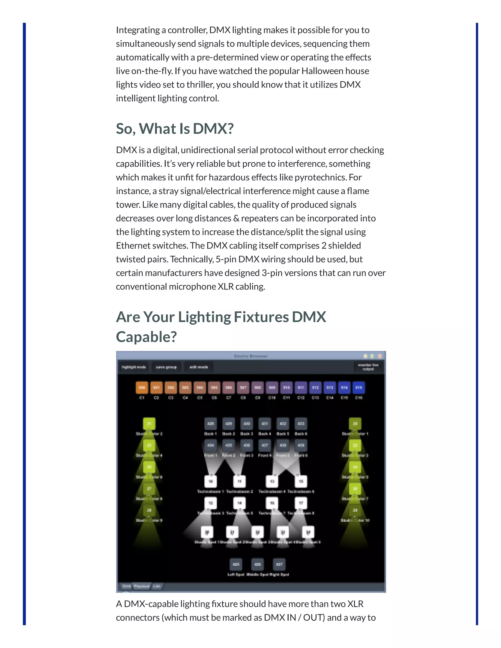AN INTRODUCTION TO DMX LIGHTING CONTROL | PDF