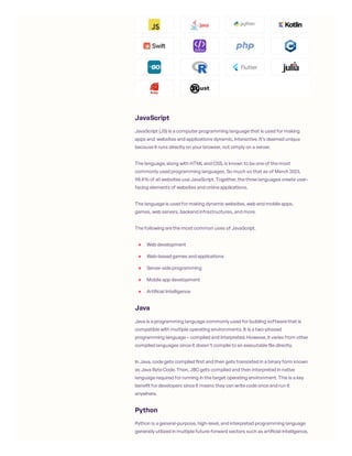 The top programming languages for mobile app development in 2024 | PDF