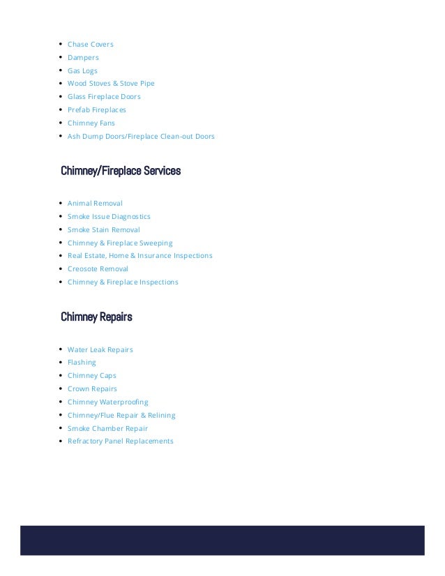 Chimney Fireplace Services Sootmaster