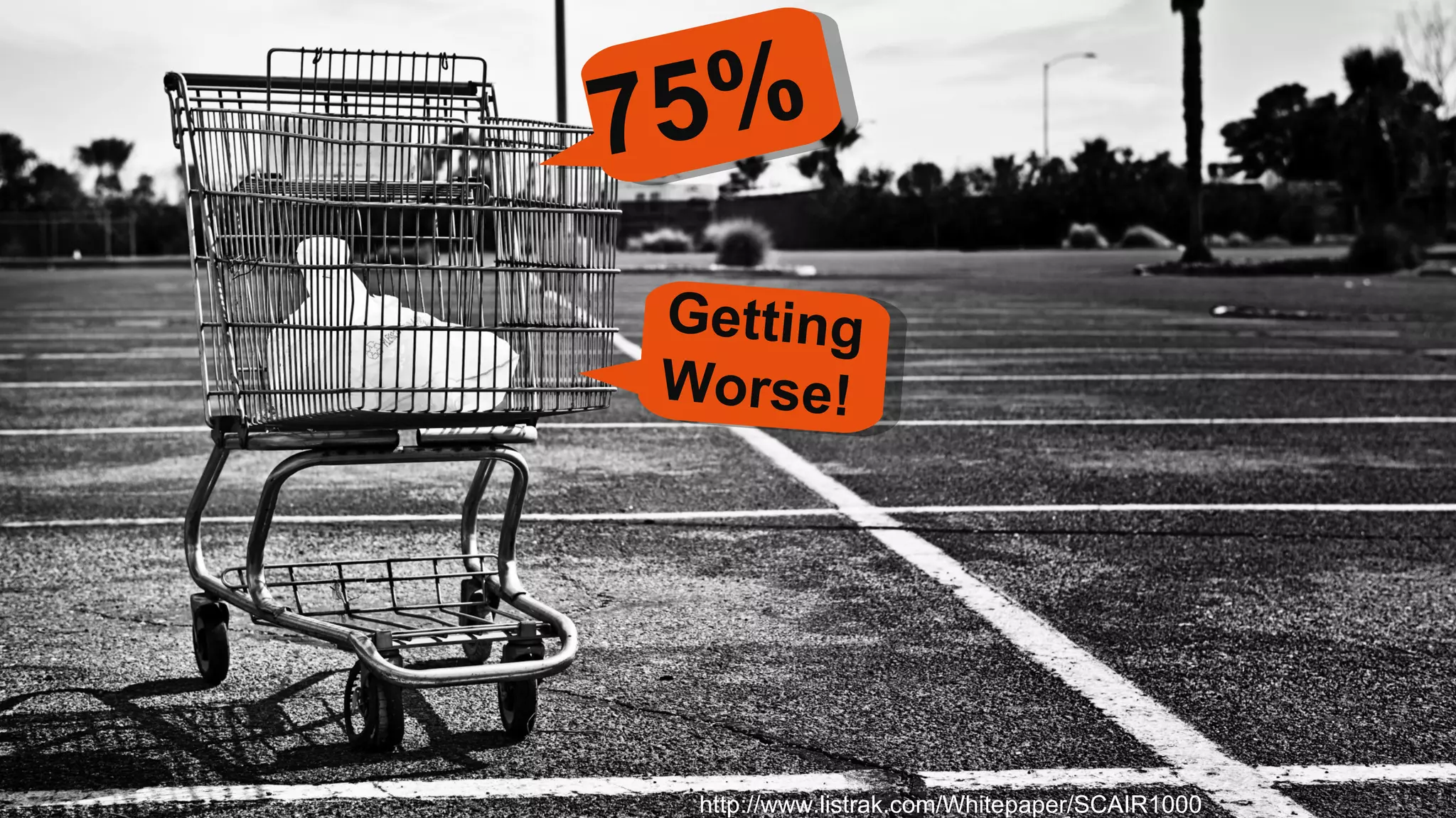 ever experienced that  terrible feeling of  being abandoned? http://www.listrak.com/Whitepaper/SCAIR1000 75%  Getting Worse! 