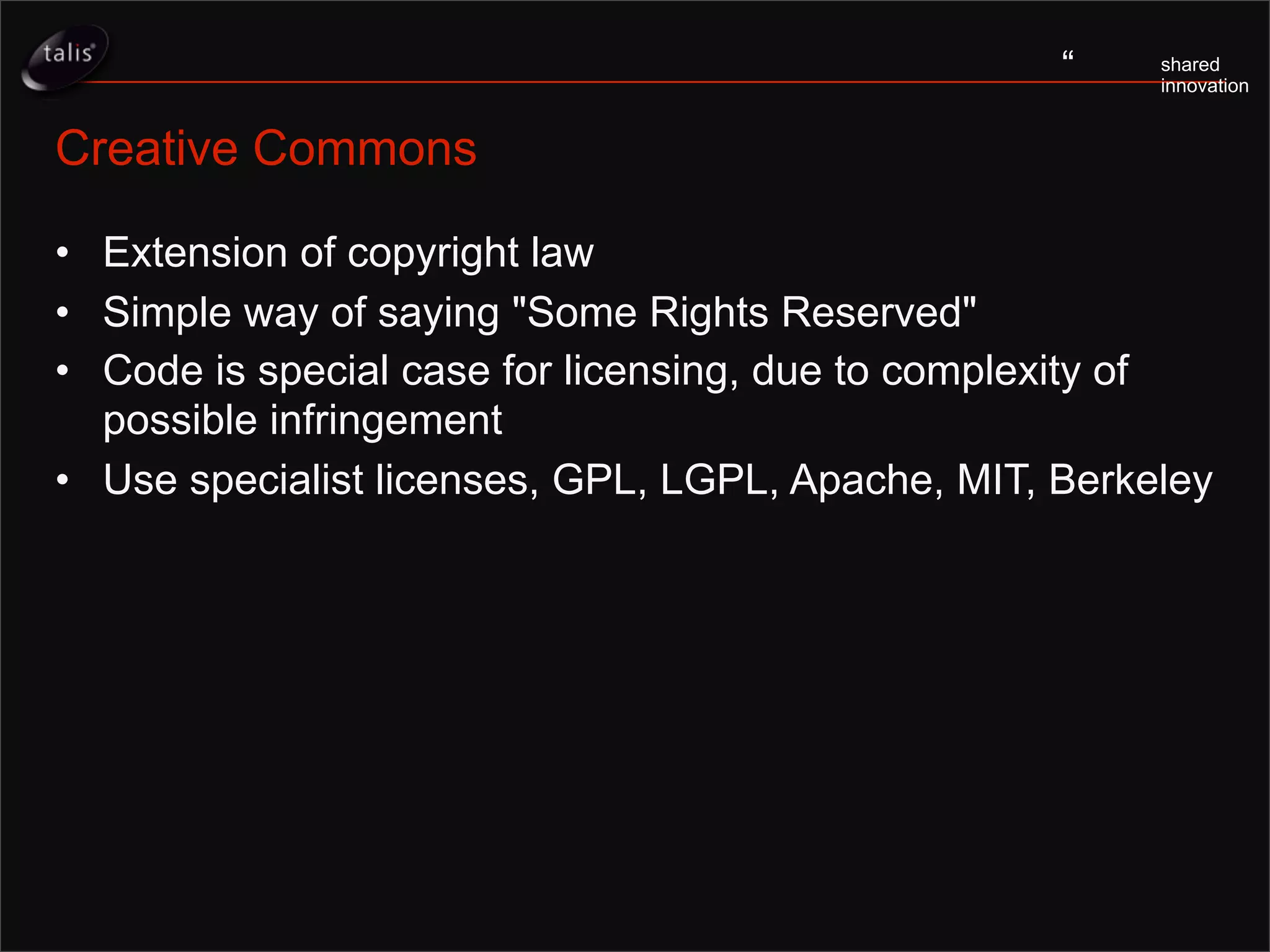 Www2007, Open Data, Licensing
