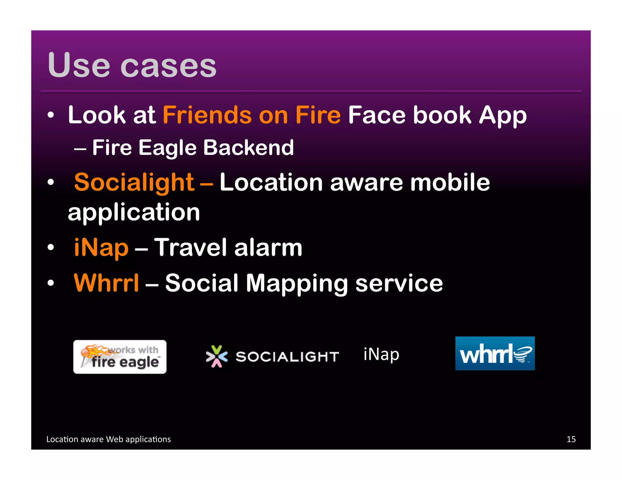 Location aware Web Applications