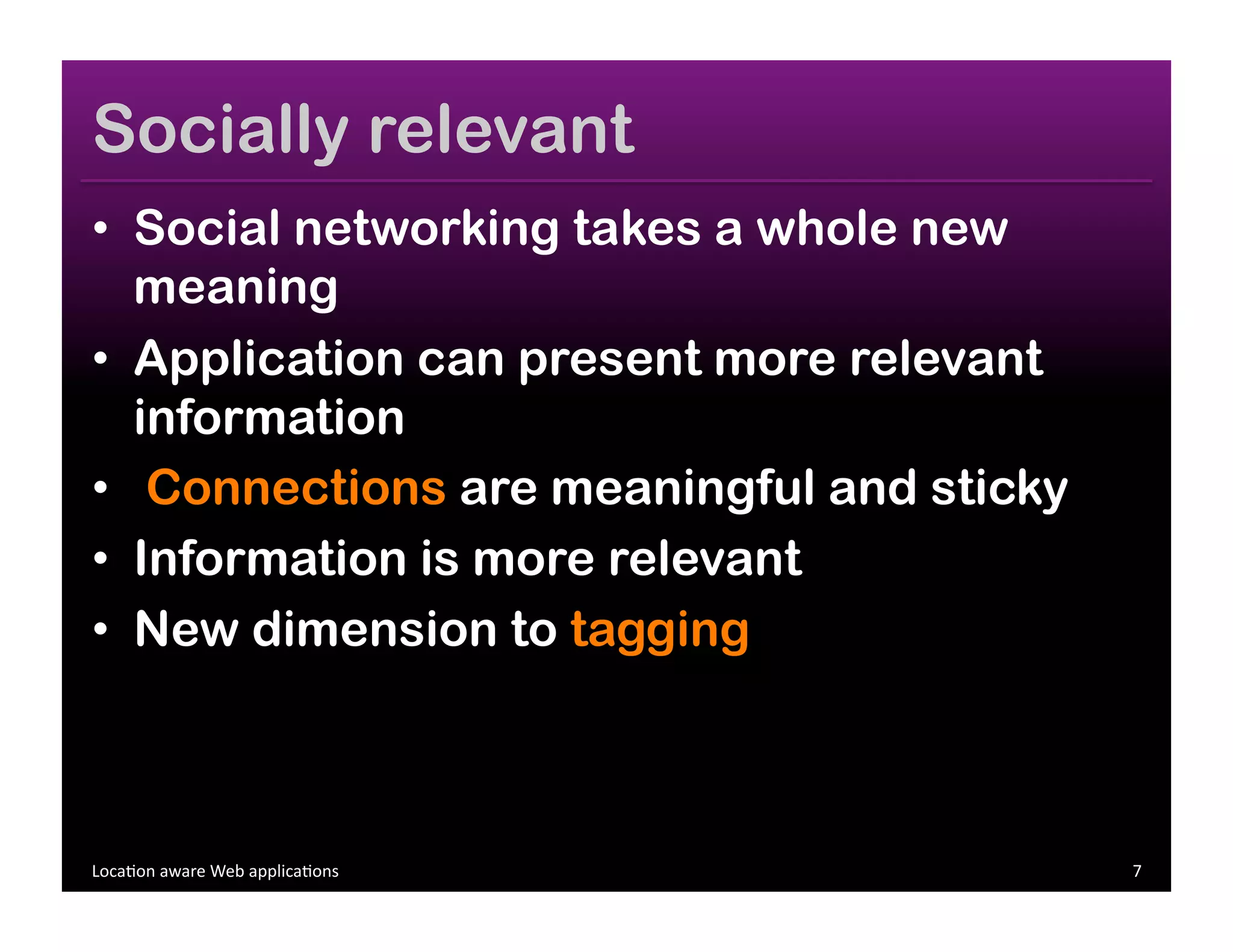 Location aware Web Applications