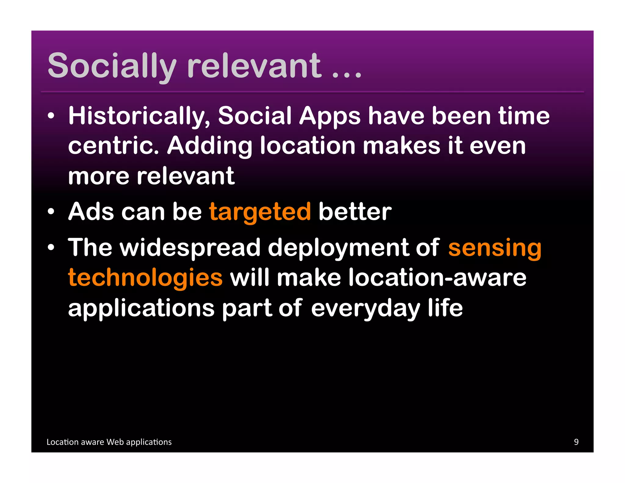 Location aware Web Applications