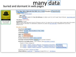 many databuried and dormant in web pages
 