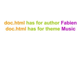 doc.html has for author Fabien
doc.html has for theme Music
 