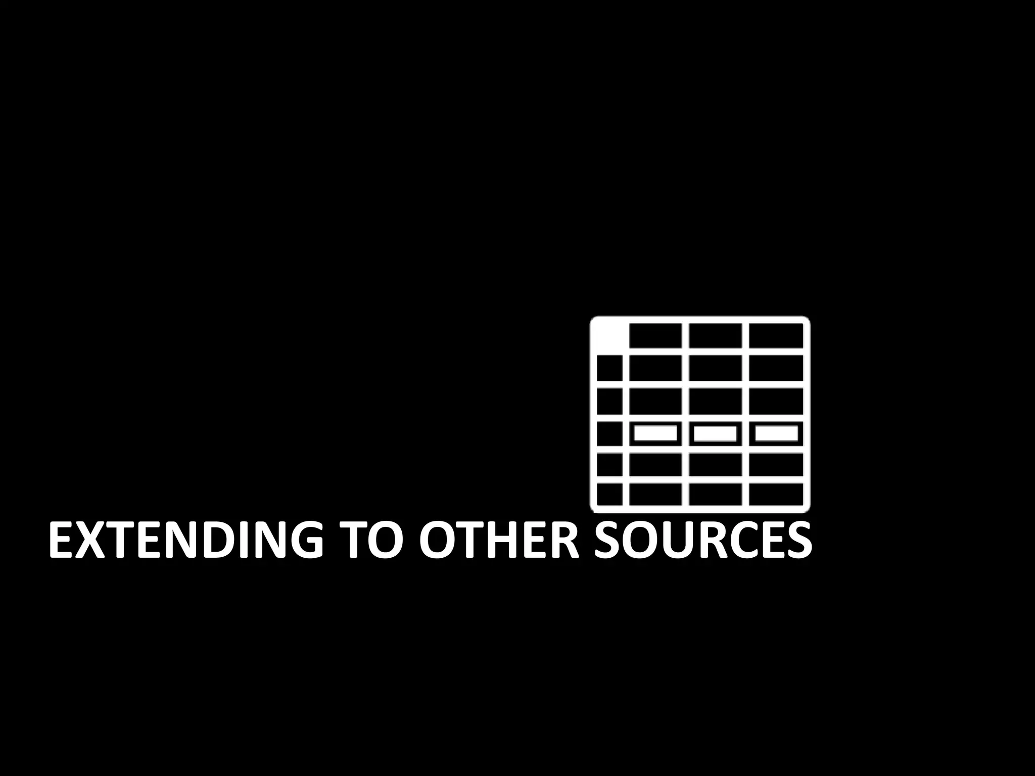 EXTENDING TO OTHER SOURCES
 