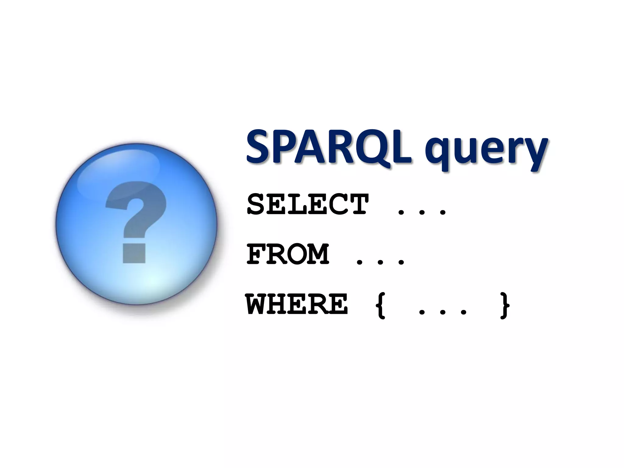 SPARQL query
SELECT ...
FROM ...
WHERE { ... }
 